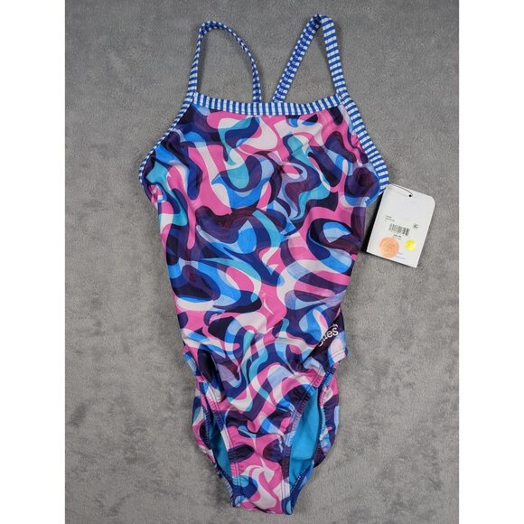 Uglies Dolfin Swimsuit Womens Size Small Blue One Piece Racer Back Swimming Pool - Picture 1 of 7